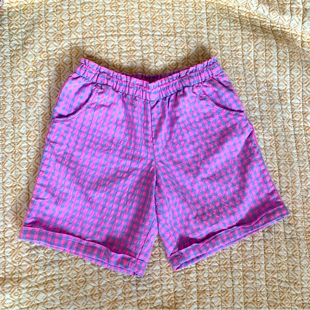 Super Cute and Girly Pink Gingham Checkered Girls Shorts size Large (10-12)